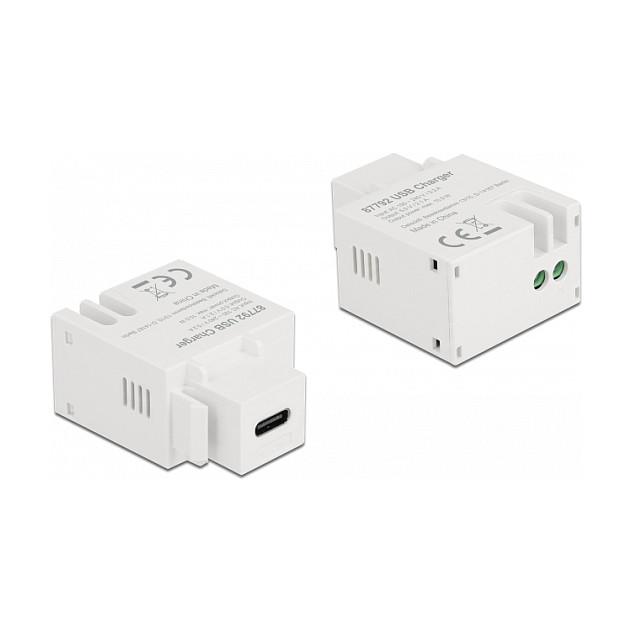 Modul Keystone DeLOCK 87792, USB-C për karikim, 5 V, 2,1 A, 10,5 W - Bardhë - 2