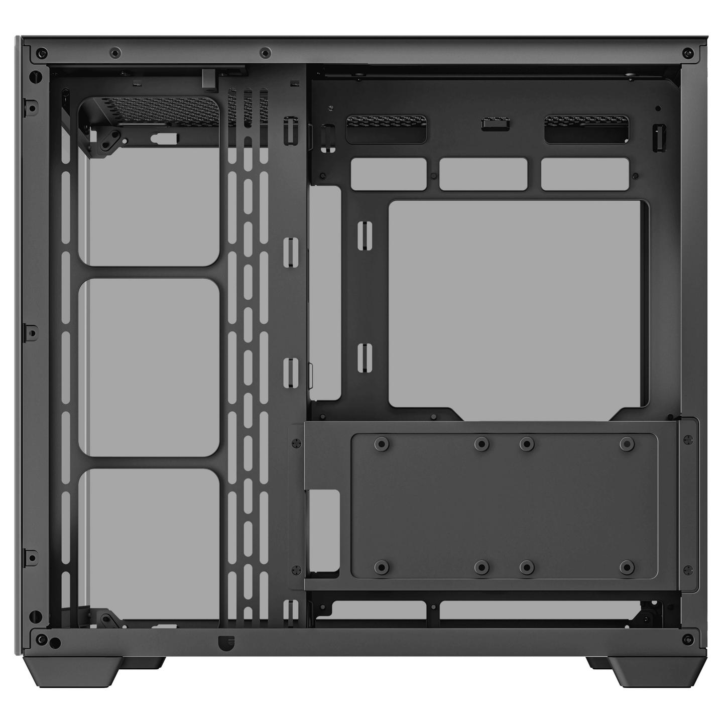 Kasë DeepCool CG530 / ATX Mid-Tower Dual-Chamber / 2xUSB Type-A + USB Type-C / 2 Panele Xhami të Temperuar – Zezë - 7