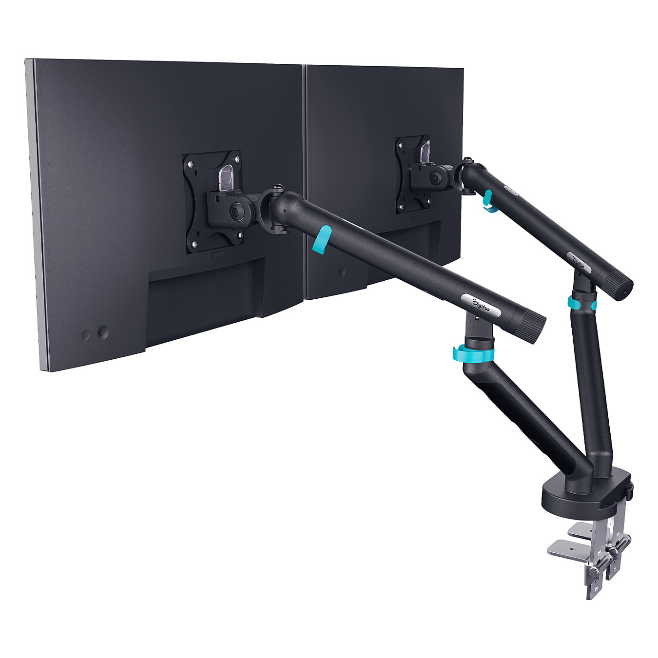 Mbajtëse për Monitor DIGITUS Dual Design / 2×15″–35″ / deri në 20 kg / 2 Monitorë / Sustë Mekanike / VESA 75×75, 100×100 - Zezë - 2