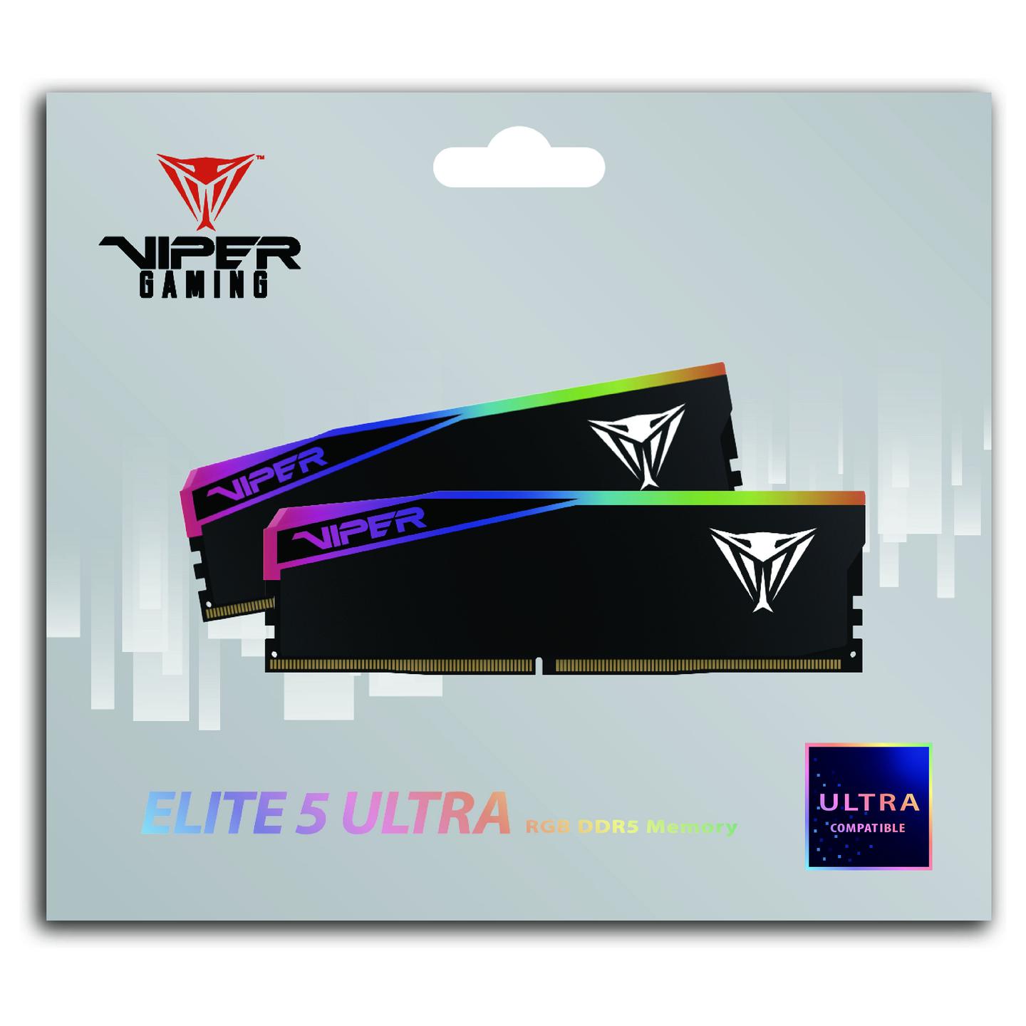 RAM Memorie DDR5 Patriot Viper Elite 5 Ultra RGB VEUR532G6028K / 32GB (2x16GB) / UDIMM / 6000MHz / CL28 / 288-pin - Zezë - 11