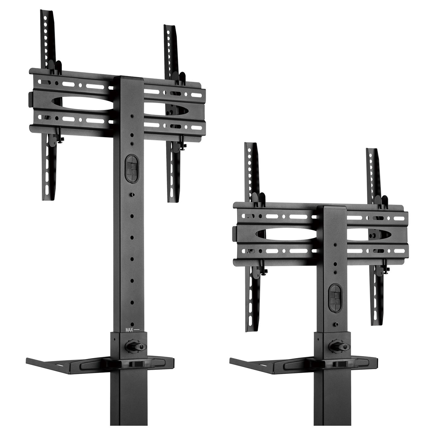 Mbajtëse për TV Equip 650607 , 32–55" , deri 35kg , me rrota , lartësi e rregullueshme , e pjerrët ±10° , VESA 100x100–400x400 - Zezë - 3