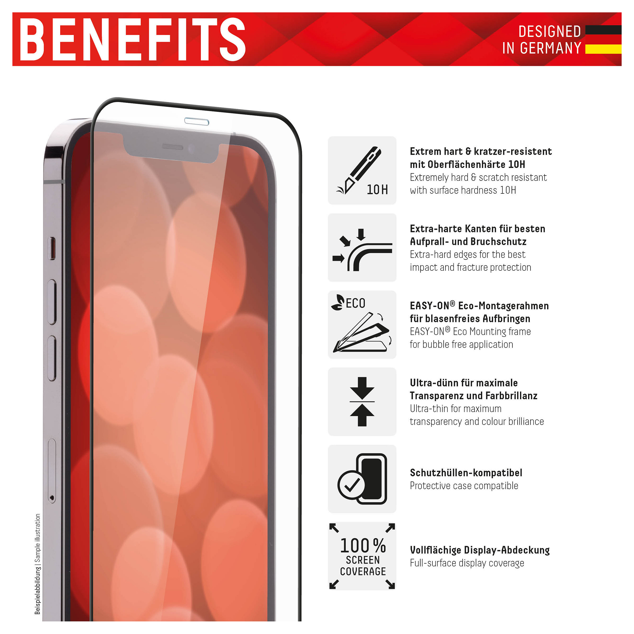Mbrojtëse për ekran Displex / Apple iPhone 13 / 13 Pro / 14 / 16e / 17e / Xham Tempered Glass 10H - Transparente - 2