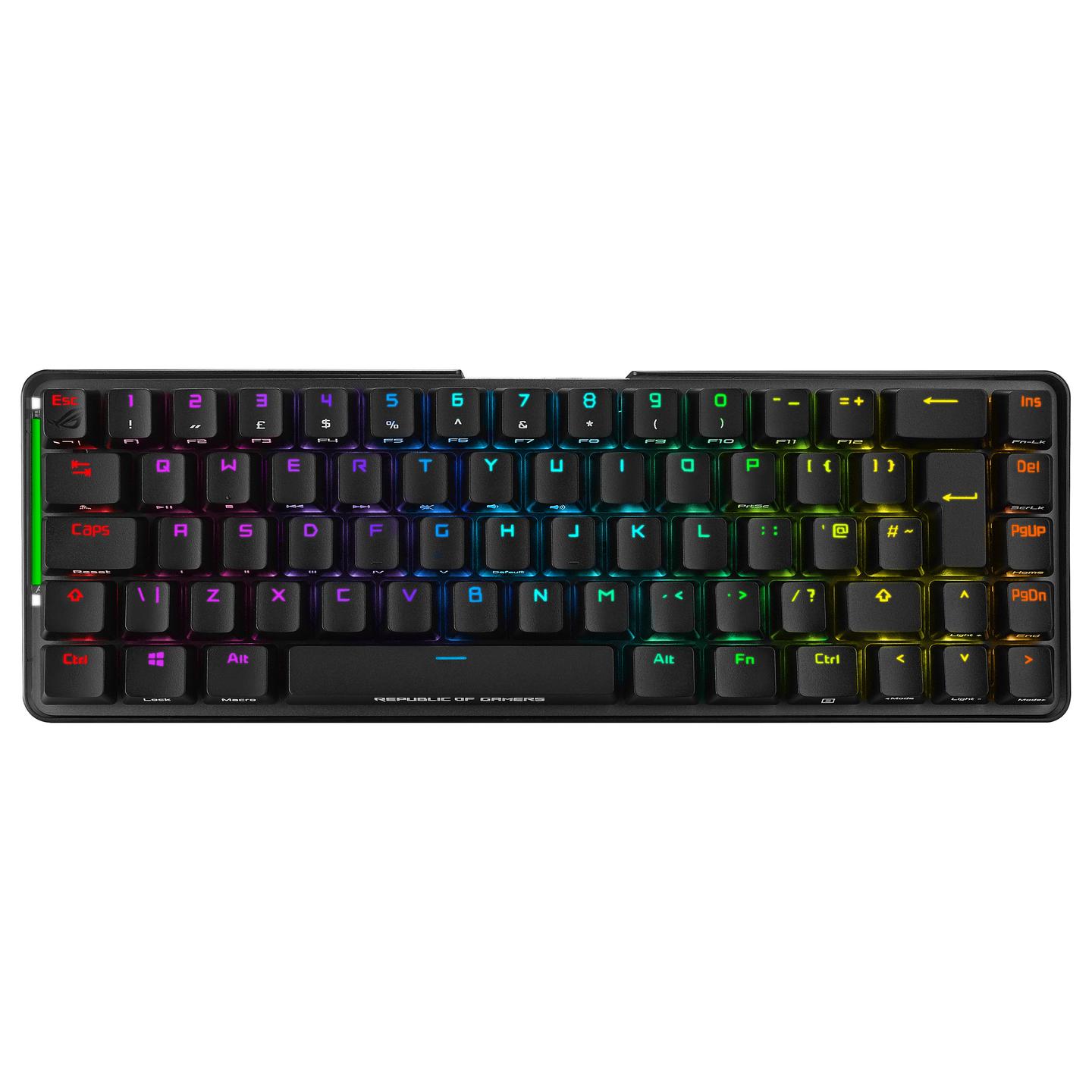 Tastierë Gaming ASUS ROG Falchion / Wired / 65% / Cherry MX RGB Red / USB + RF Wireless 2.4 GHz / AZERTY FR / RGB - Zezë - 8