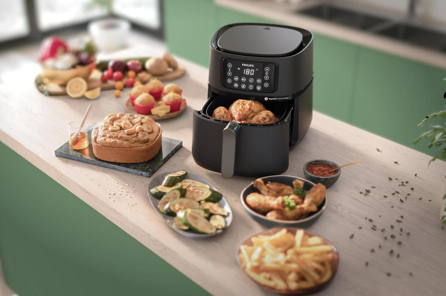 Fryer Philips Series 5000 / HD9285/93 / 7.2L / 2000W / RapidAir / Wi-Fi / 8 Programe / 40-200°C / XXL – Zezë - 3