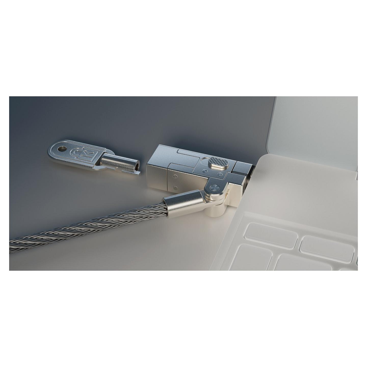 Kyç Sigurie për Laptop Kensington Slim NanoSaver 2.0 EQ K60630WW, Nano Slot, Kabllo 1,8 m, Kyç me Çelës, 2 Çelësa – Argjend - 17