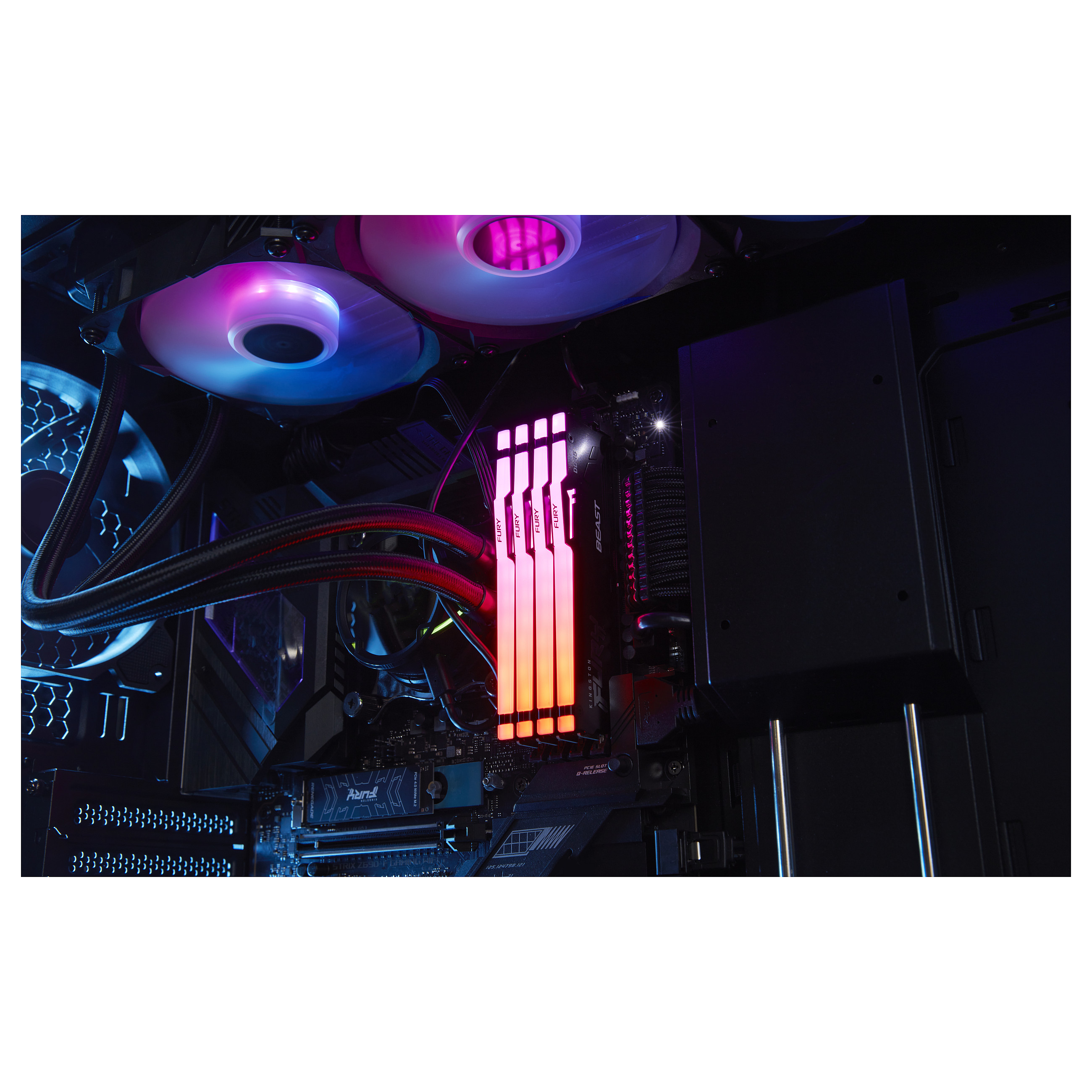 RAM Memorie DDR5 Kingston FURY Beast RGB / 16GB / DIMM / 6400MT/s / CL32 / ECC - Zezë - 10