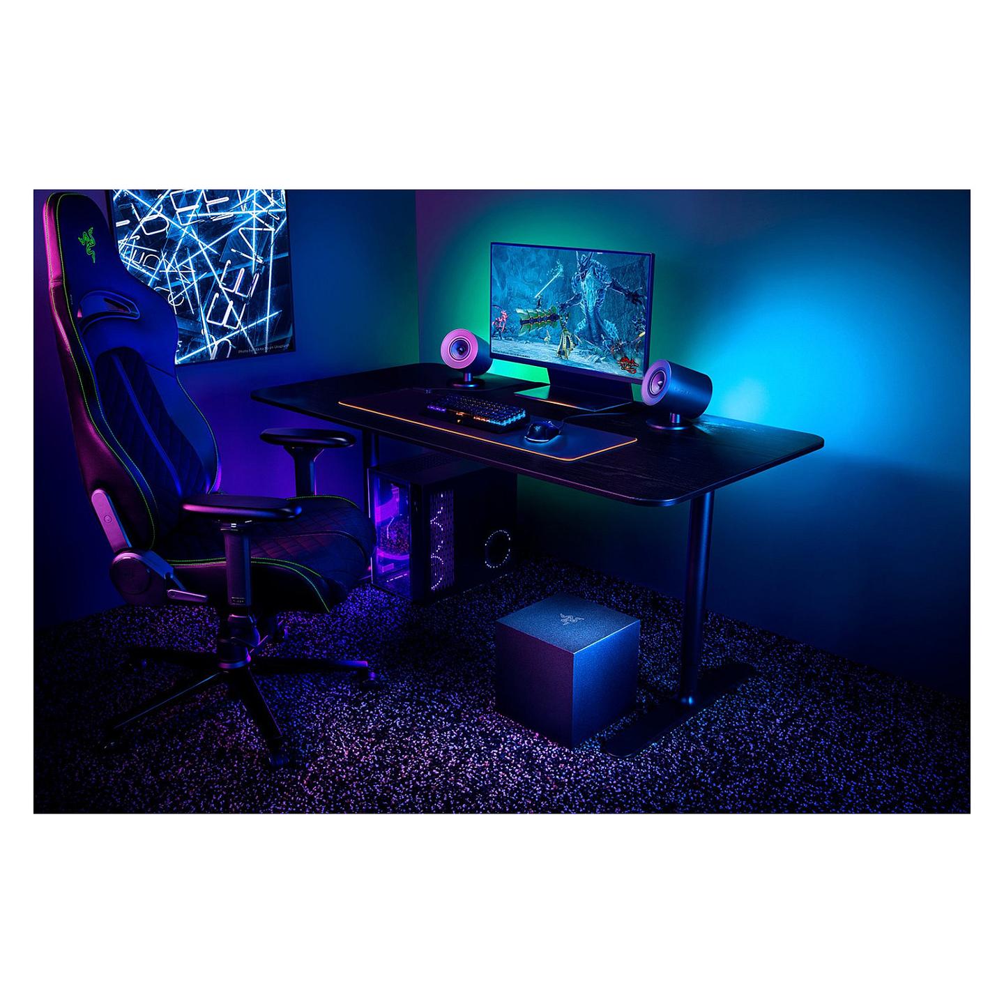 Altoparlantë Gaming Razer Nommo V2 / 2.1 / Bluetooth 5.3 / USB-C / THX Spatial Audio - Zezë - 4