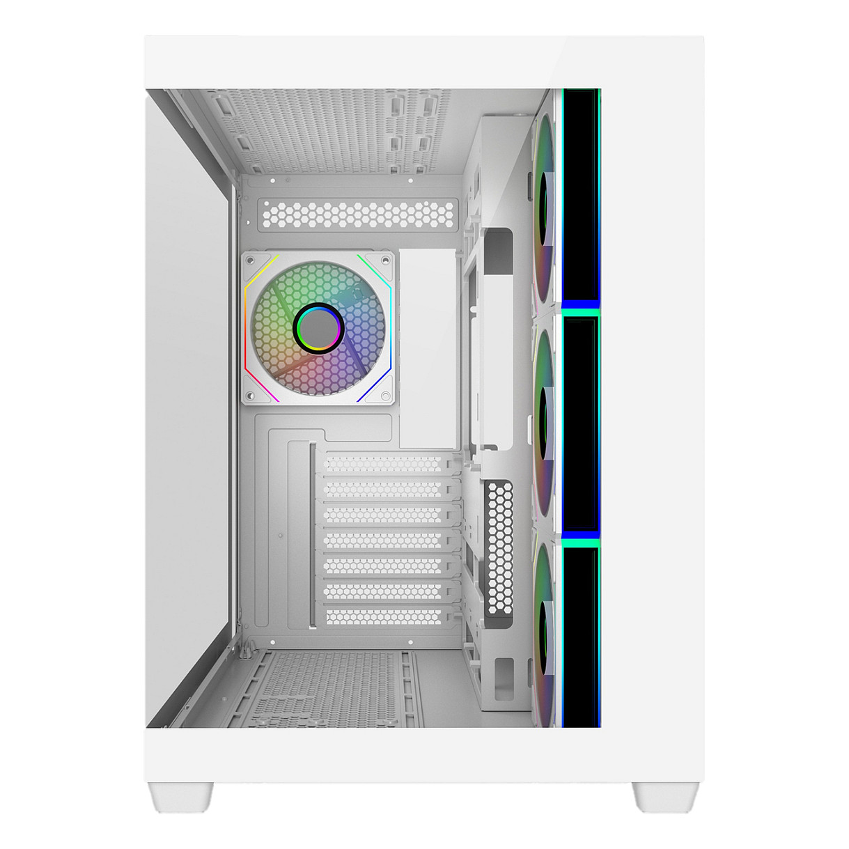 Kasë PC Cooler Master Elite 681 / Midi Tower / ATX / 3x 120mm + 1x 120mm ARGB Fan / Tempered Glass - Bardhë - 2