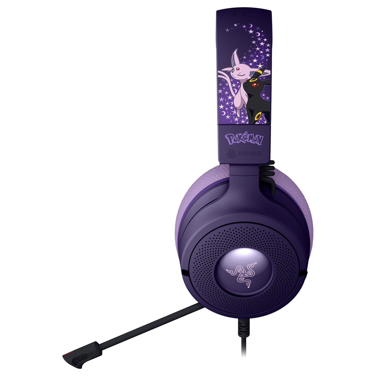 Kufje Gaming Razer Kraken V4 X / Pokémon Espeon & Umbreon Edition / USB-C / USB-A / 40mm / 20-20000Hz / 7.1 Surround Sound / Mikrofon HyperClear / RGB - Shumëngjyrëshe - 4