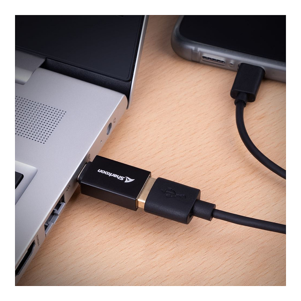 Adapter USB Sharkoon 3.2 Gen 1 OfficePal USB‑A në USB‑C / USB‑C në USB‑A / set 2 copë - Zezë - 6
