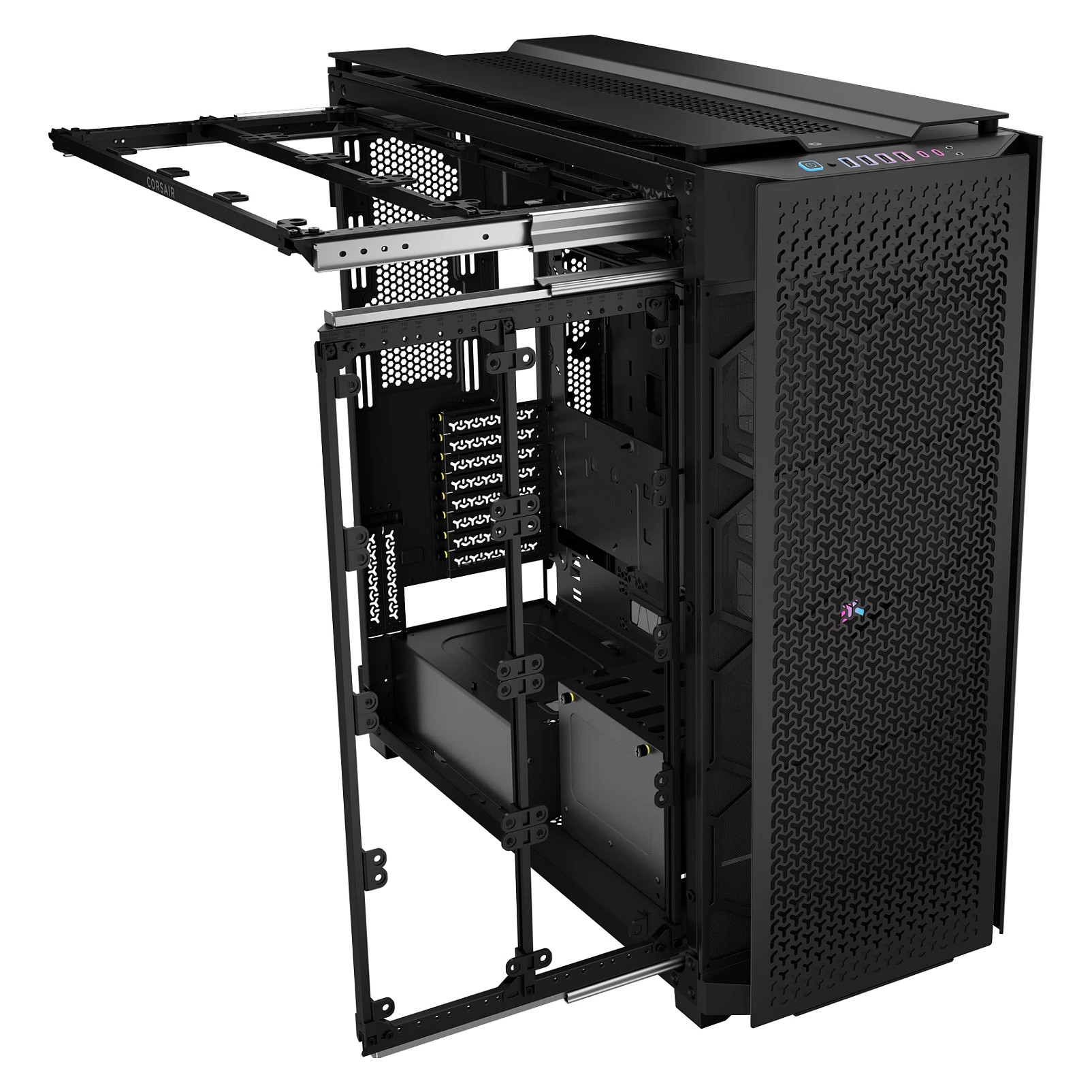 Kasë PC Corsair 9000D RGB AIRFLOW / Super Full Tower / E-ATX + ATX / 18x 120mm Fan Support / Tempered Glass - Zezë - 10