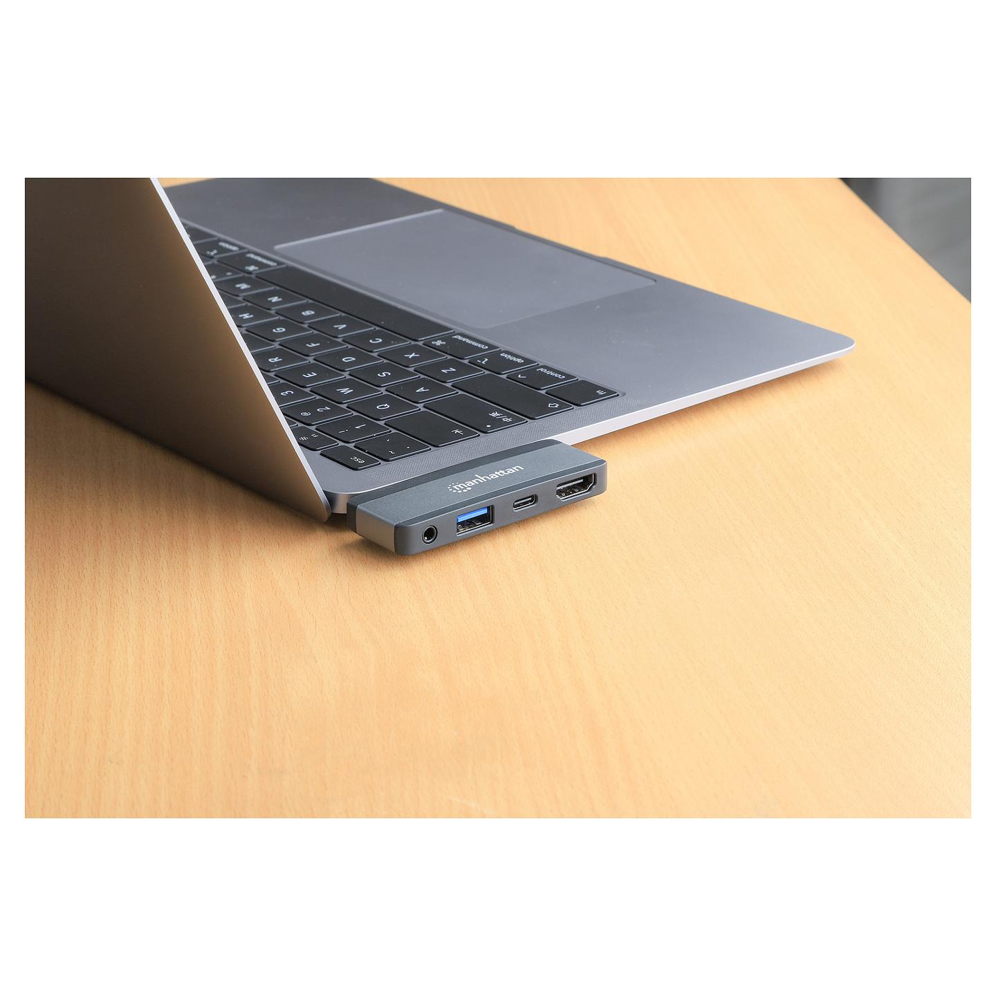 Docking Station Manhattan 190404 / 1x USB-A / 1x USB-C / HDMI / 3.5mm Audio / 100W PD – Hiri - 8