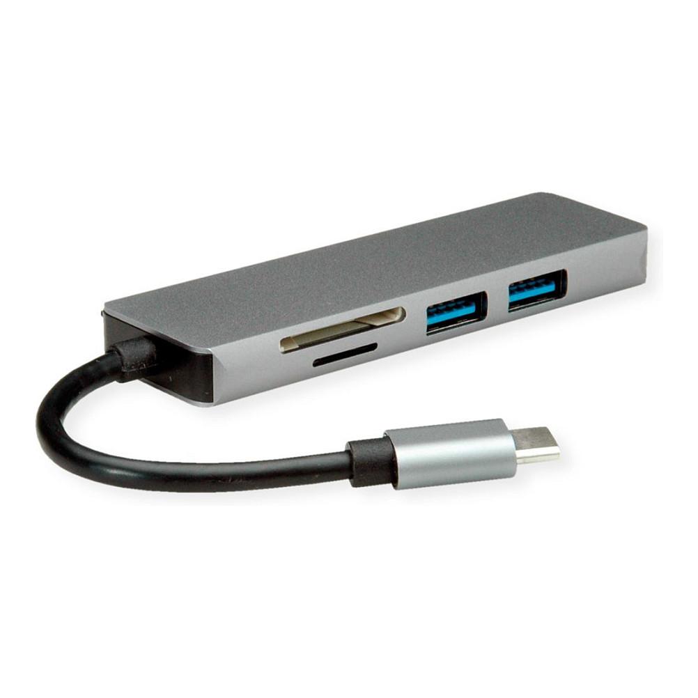Docking Station ROLINE 12.02.1019, USB-C, HDMI 4K@30Hz, 2x USB-A 5 Gbps, SD/microSD – Argjend - 2