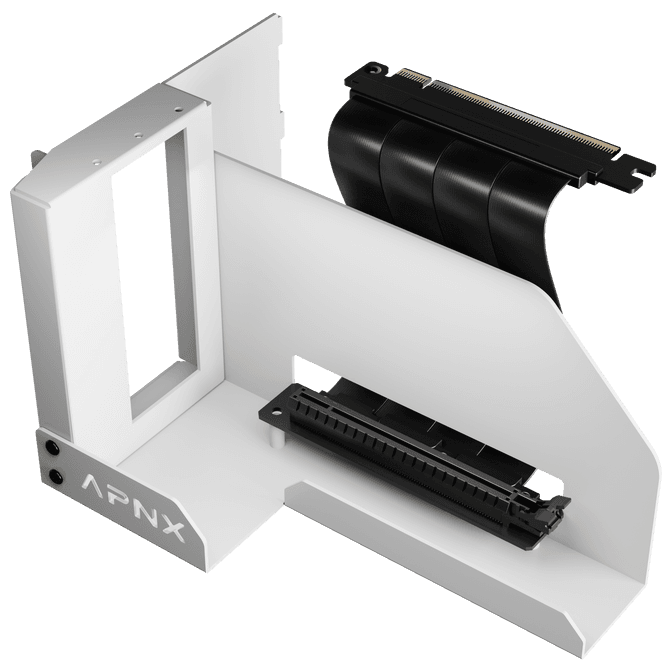 Mbajtës Vertikal për Kartelë Grafike APNX Vertical GPU Holder Kit 2 / PCIe 5.0 x16 Riser / APNX V1 - Bardhë - 2