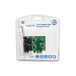Karta të Rrjetit LogiLink PC0075, PCIe, 2x Gigabit LAN RJ45, 1000Mbps - 2
