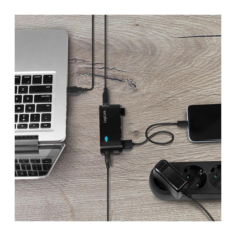 Splitter USB LogiLink UA0085 / 4x USB 2.0 / 480 Mbit/s / 5V/2A - Zezë - 4