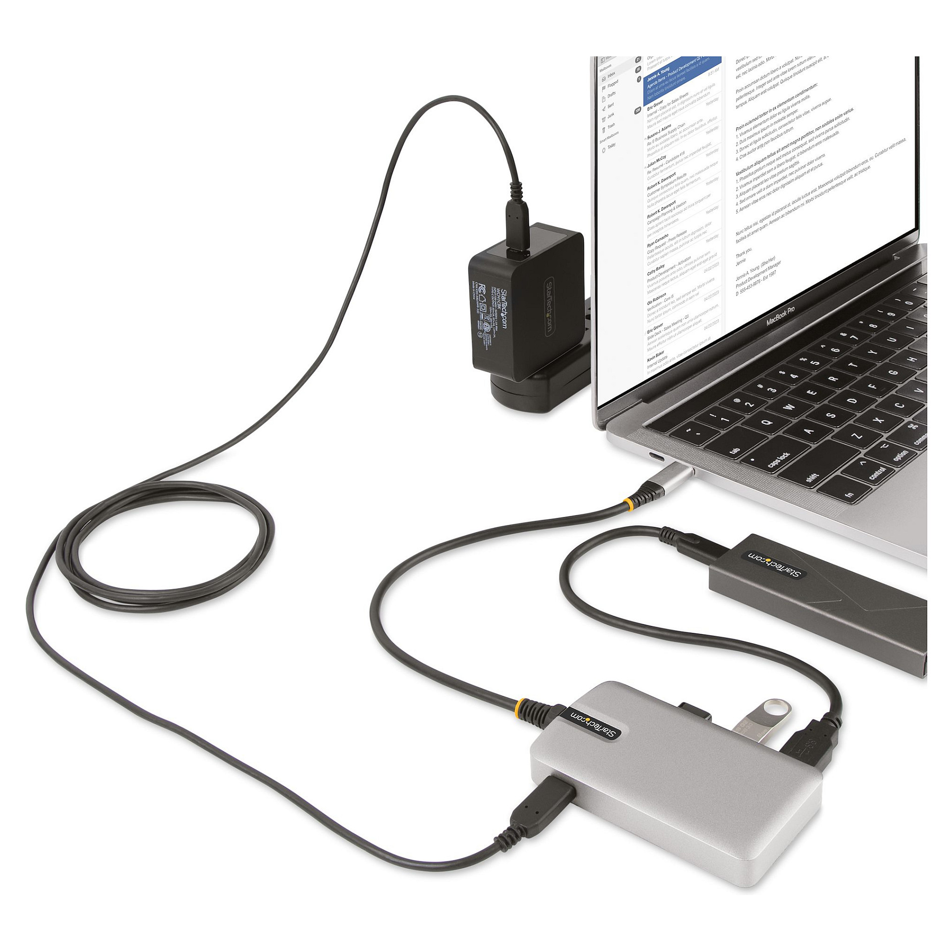 Hub StarTech HB31C3A1CDPPD3 / 3x USB-A + 1x USB-C DP 4K60 / 100W PD / 10Gbps – Argjend - 9