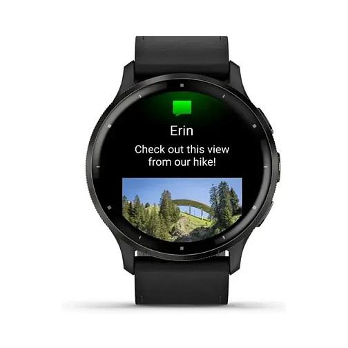 Orë e mençur Garmin Venu 3, 45mm, AMOLED, GPS, 8GB, Rrip Lëkure – Zezë/Hiri - 4