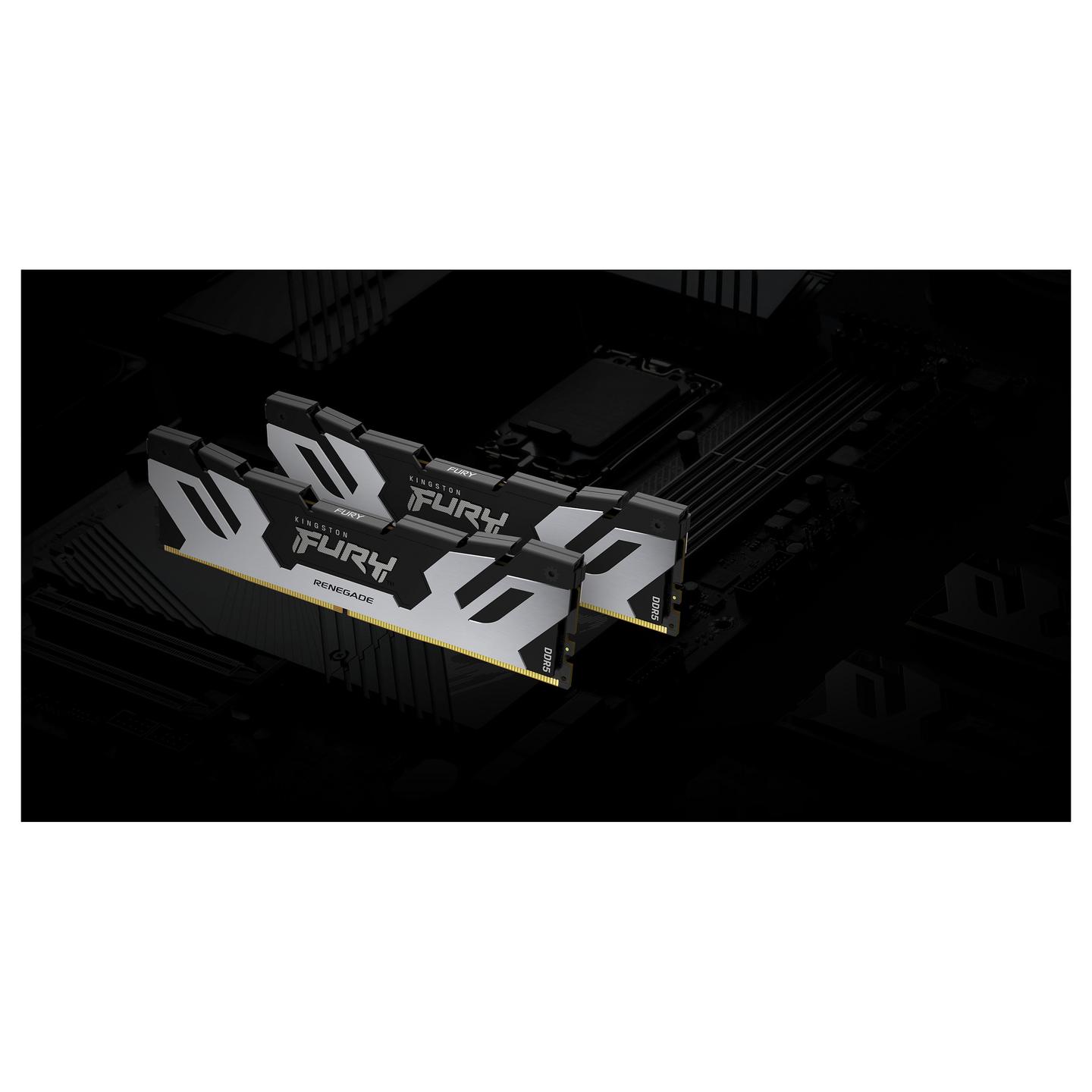 RAM Memorie DDR5 Kingston FURY Renegade / 96GB / 2x48GB / DIMM / 6400MT/s / CL32 / XMP - Argjend/Zezë - 9