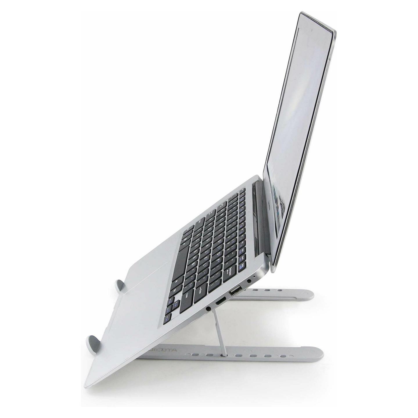 Mbajtës për Laptop DICOTA D31889, për Laptop dhe Tablet, 7 Nivele, i Palosshëm, Alumini, Silikon - Zezë, Argjend - 9