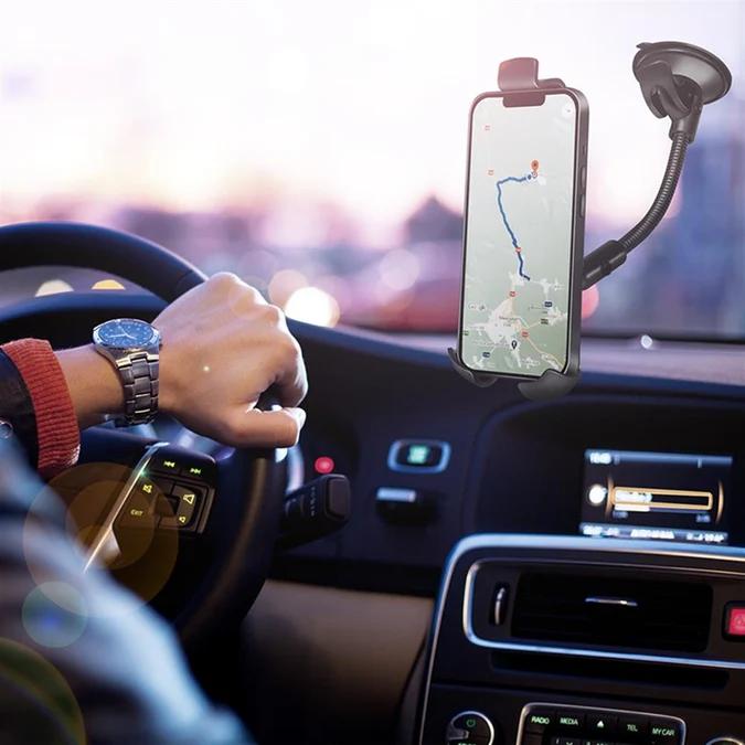 Mbajtës telefoni LogiLink AA0102, për veturë, 4"-6", 360°, për xhamin e përparmë - Zezë - 2
