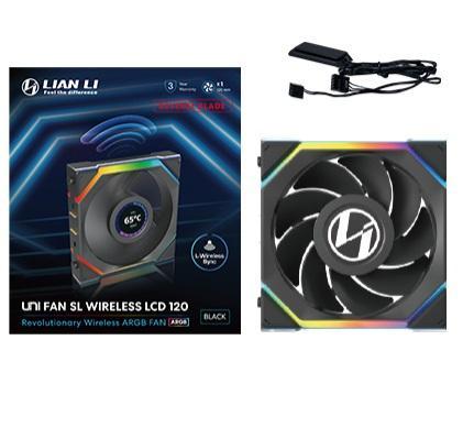 Ftohës për Kasë Lian Li UNI FAN SL Wireless LCD 120 / Reverse Blade / ARGB / PWM / LCD – Zezë - 2