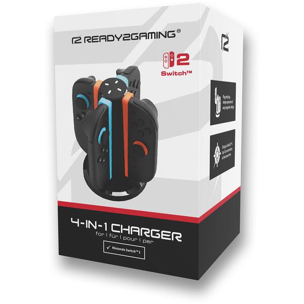 Stacion Karikimi ready2gaming R2GNSW24IN1CHARGER, për Nintendo Switch 2, 4-in-1, Joy-Con, USB-C - Zezë - 2