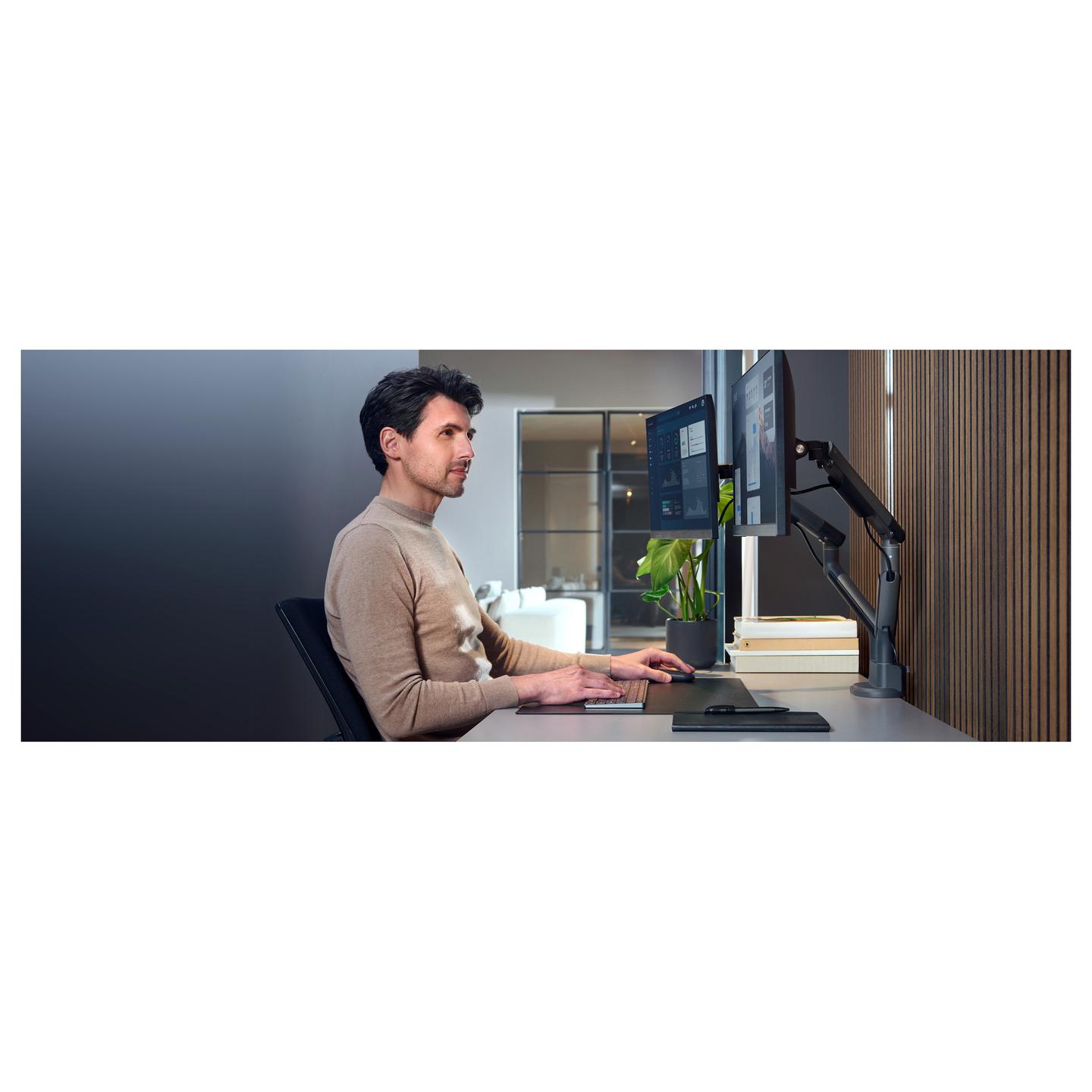 Mbajtëse për Monitor One For All DM7210, 2 Monitorë, 13–35", 9kg për Monitor, VESA 75 × 75 / 100 × 100mm - Zezë - 2