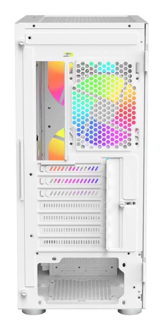 Kasë PC Montech X2 PLUS / Midi Tower / ATX / 2x 140mm + 1x 120mm ARGB Fan / Tempered Glass – Bardhë - 2