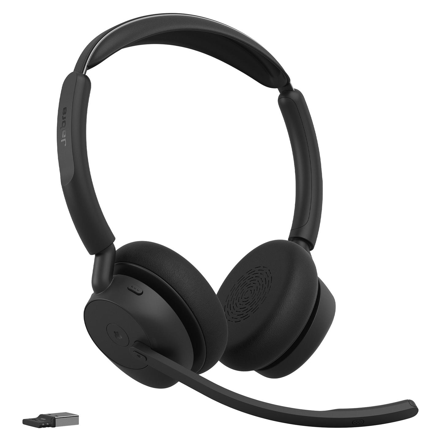 Kufje pa kabllo Jabra Evolve3 45 MS Stereo / Link 390a / USB-A / Microsoft Teams / ANC - Zezë - 2
