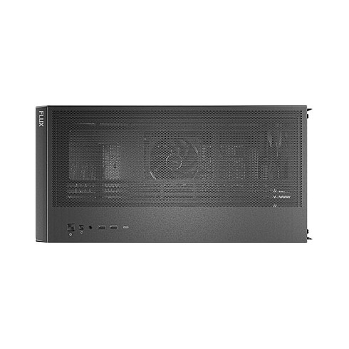 Kasë PC Antec FLUX / Midi Tower / E-ATX + ATX / 3x 120mm + 1x 140mm Fan / Tempered Glass + Wood - Zezë - 12