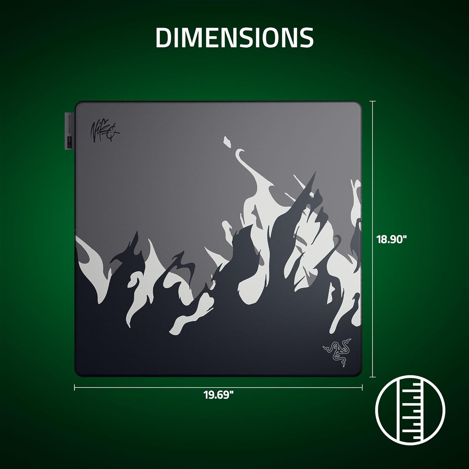 Mauspad Gaming Razer Gigantus V2 Pro NiKo Edition / Large / Sipërfaqe Tekstile / Bazë Kundër Rrëshqitjes / 500 x 480 mm - Gri - 4