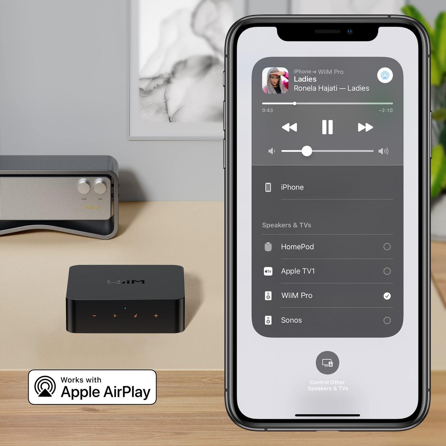 Streamer Audio WiiM Pro, Wi-Fi, Bluetooth 5.1, AirPlay 2, Google Cast, RCA, Optike, Koaksiale - Zezë - 3