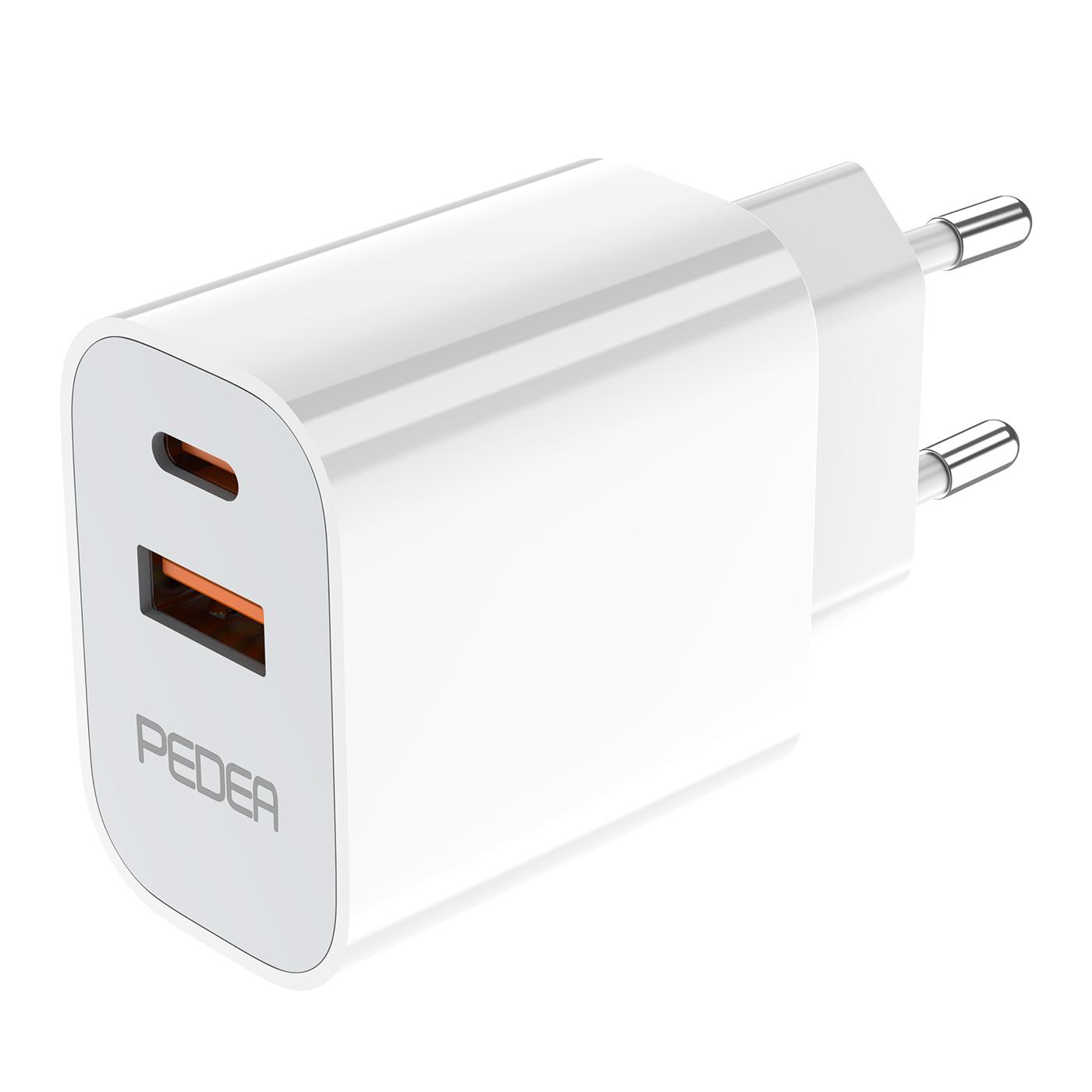 Karikues PEDEA Dual, 20W, USB-C, USB-A, PD 3.0, PPS - Bardhë - 4