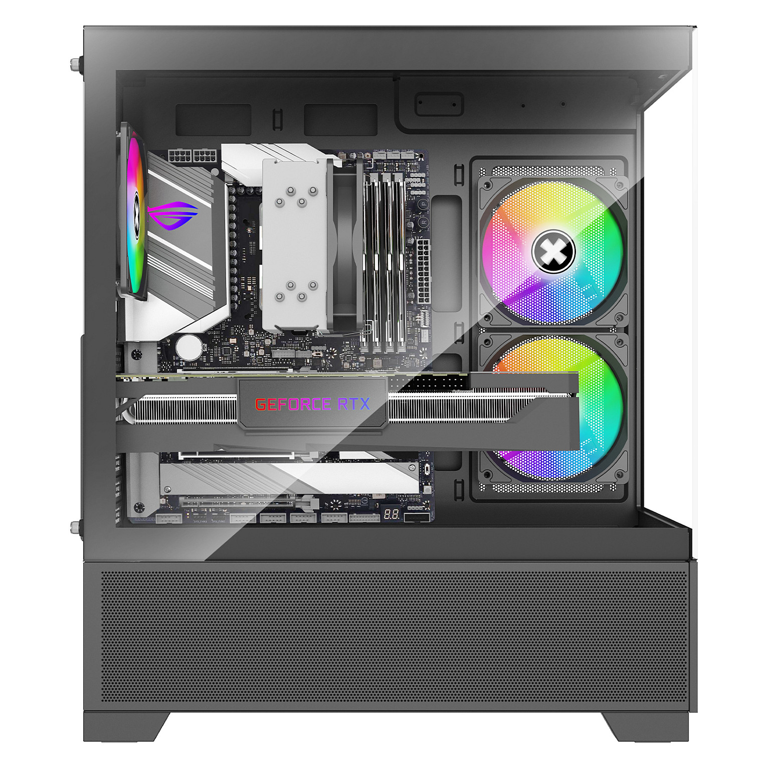 Kasë PC Xilence Beam / Midi Tower / ATX / 2x 120mm + 1x 120mm ARGB Fan / Tempered Glass - Zezë - 7