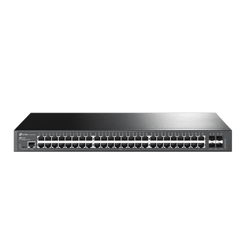 TP-Link JetStream TL-SG3452X 52-Port Gigabit L2+ Managed Switch – 48× RJ45 10/100/1000Mbps, 4× 10G SFP+, 176Gbps, Static Routing, VLAN, Omada SDN, Fanless, Rackmount 19" 1U – E Zezë