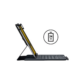 Tastierë për Tablet Logitech Universal Folio / 9–10" / Bluetooth 3.0 / AZERTY (FR) / 78 Taste / 4-Pikësh Grip / Mbajtëse Stilolapsi – Zezë - 11