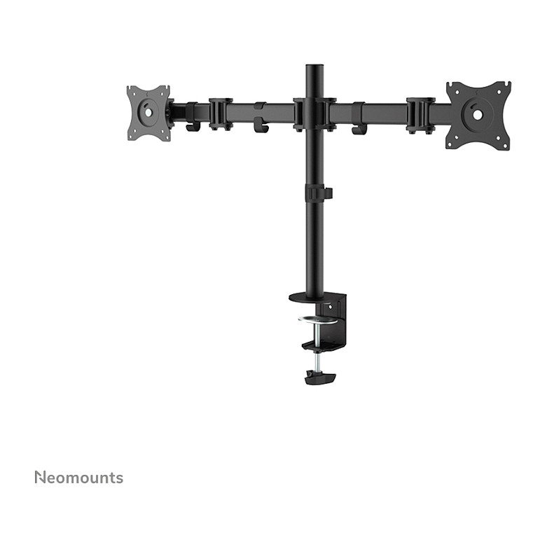 Mbajtëse për Monitor Neomounts / 2 Monitorë / 10"-27" / 8kg për Monitor / VESA 75x75-100x100 / Full Motion / Tavolinë - Zezë - 2