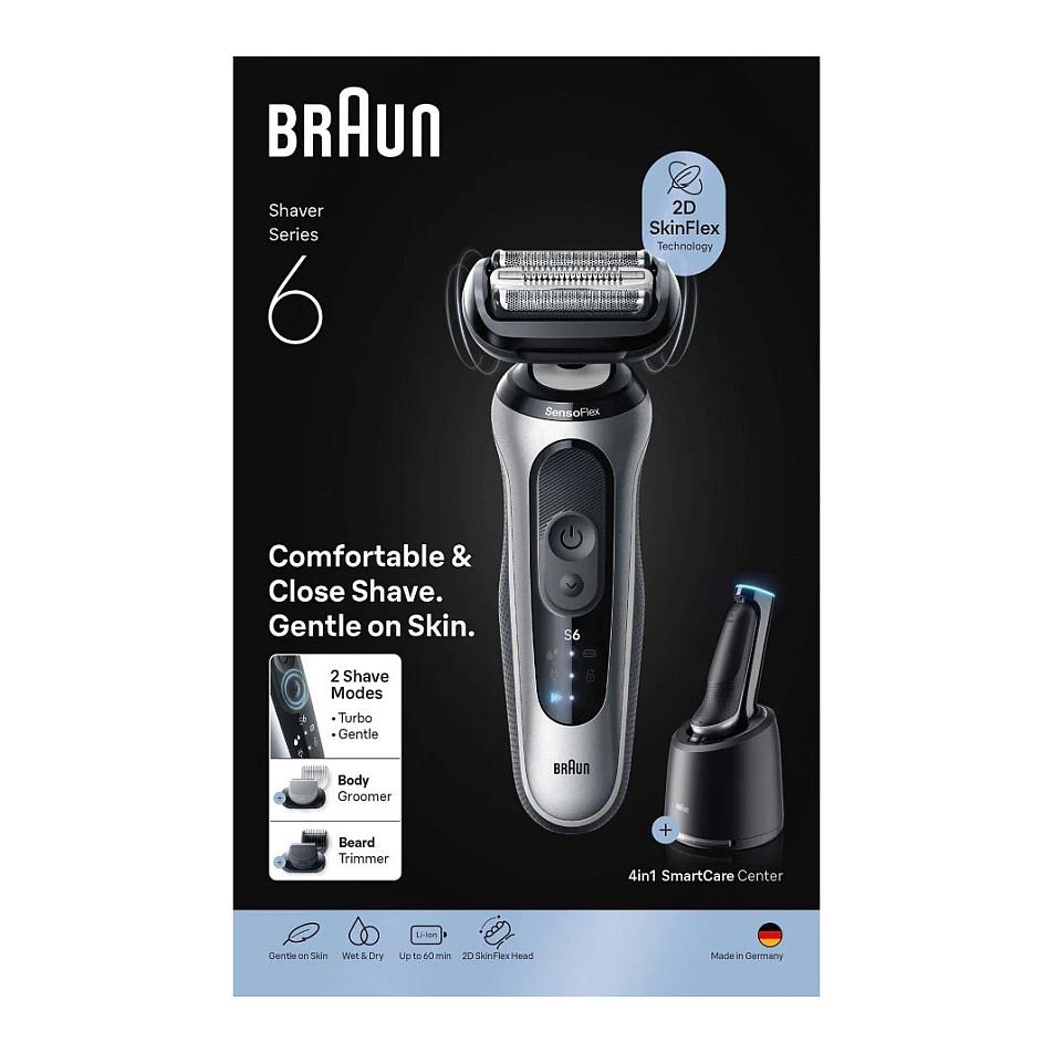Makinë e rrojës Braun Series 6 62-S7650cc, Wet & Dry, SmartCare Center – Argjend/Zezë - 3