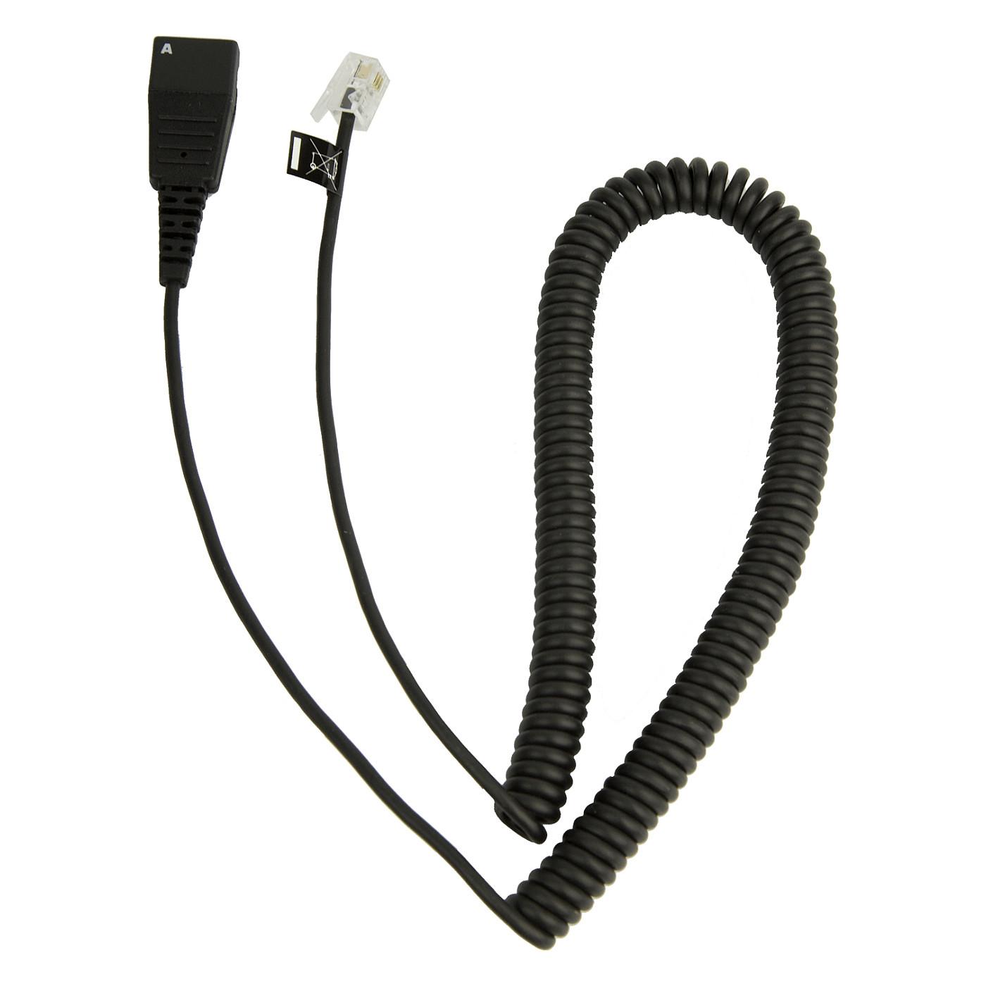 Aksesor për kufje Jabra 8800-01-37 QD / RJ10 Coiled Cable - Zezë
