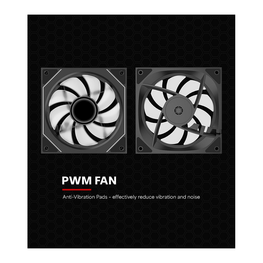 Ftohës për Kasë Fractal Design Aspect 12 RGB PWM / 120mm / 500-1800 RPM / ARGB / PWM – Zezë - 8