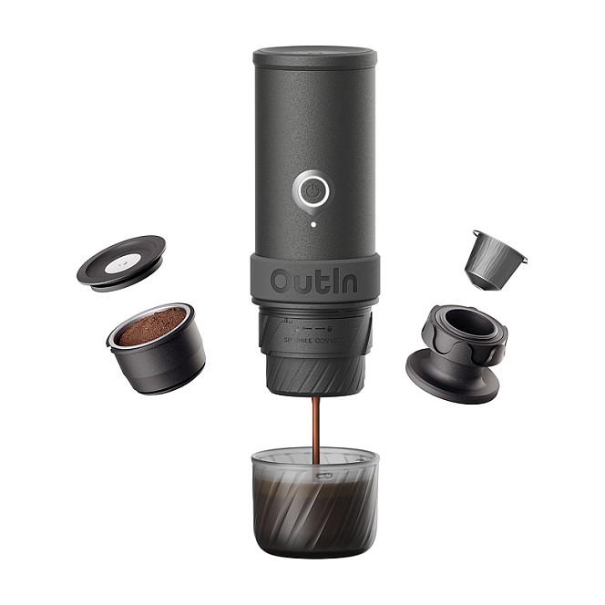 Aparat për Kafe Portativ OutIn Mino OTEM-MO-01-AA-SG, 70 ml, 22 bar, Bateri 9000 mAh, USB-C - Gri - 3