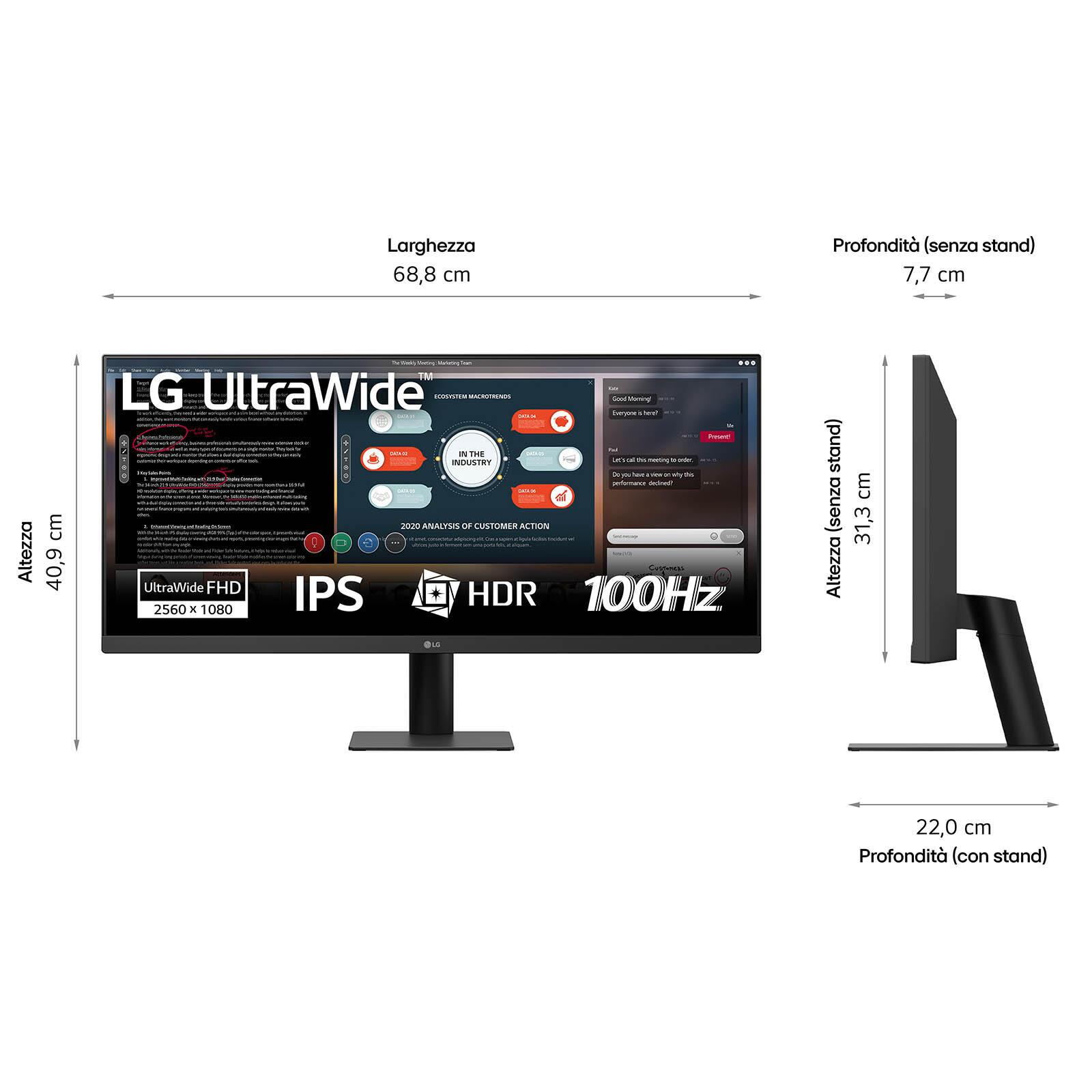 Monitor LG 29U511A-B / 29" / WFHD IPS Ultrawide / 100Hz / 5ms / HDMI - Zezë - 4