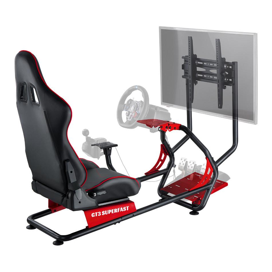 Mbështetje për Timon & Pedale OPLITE GT3 Superfast V2 / OP-GT3 / GT-Rally / 135-195 cm / 100 kg – Zezë/Kuqe - 6