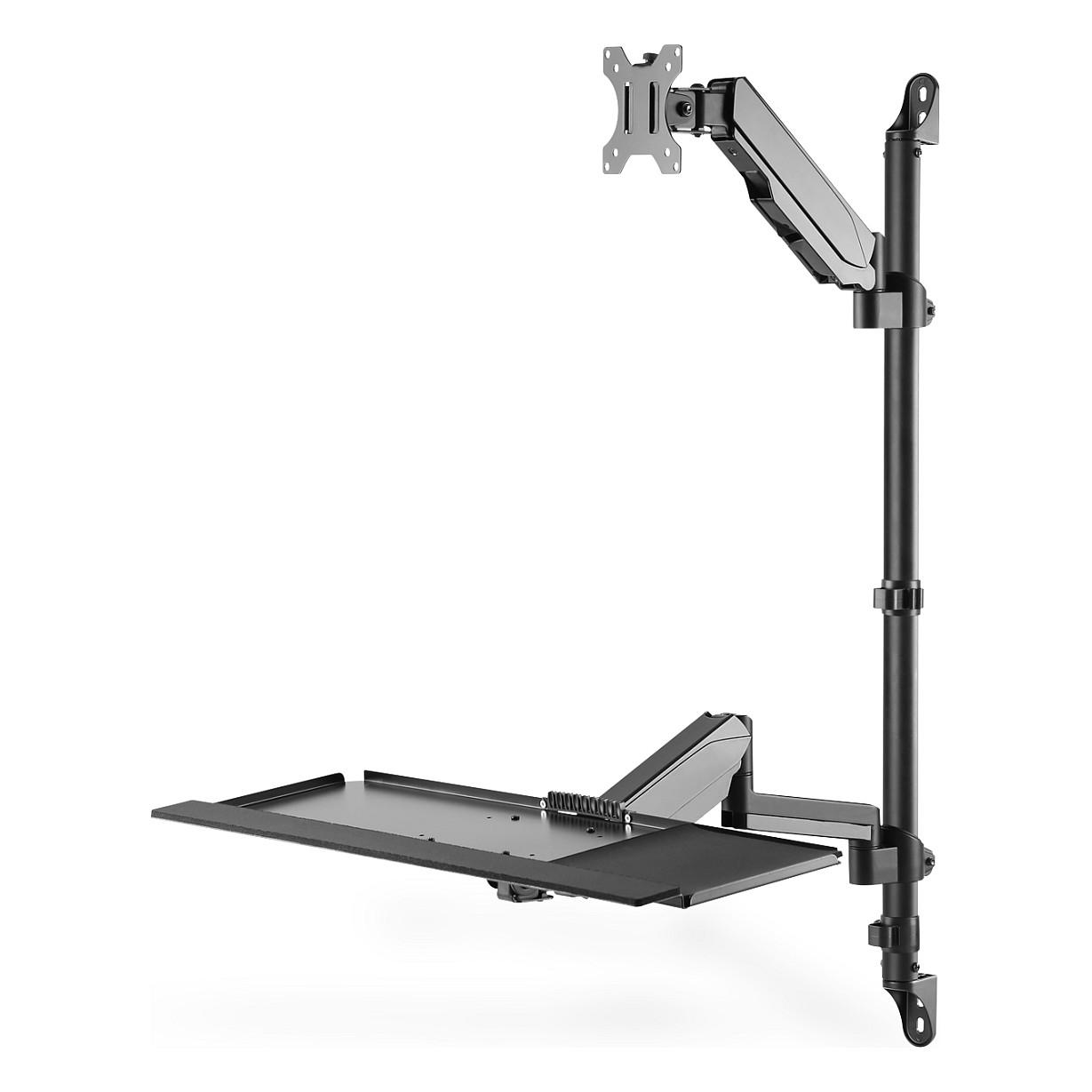 Mbajtëse për Monitor DIGITUS DA-90372 / 1 Monitor / 17"-32" / 8kg / VESA 75x75-100x100 / Montim në Mur / Sit-Stand - Zezë