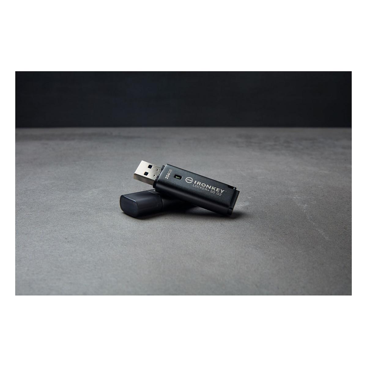 USB Flash Drive Kingston IronKey Locker+ 50 G2, 256GB, USB 3.2 Gen 1, AES 256-bit, FIPS 197 – Zezë - 9