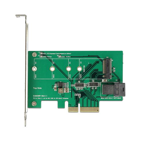 Kartë Zgjerimi PCI Express Delock 89517 / PCIe 3.0 x4 / 1x M.2 Key M NVMe + 1x SFF-8643 NVMe / Low Profile - 2