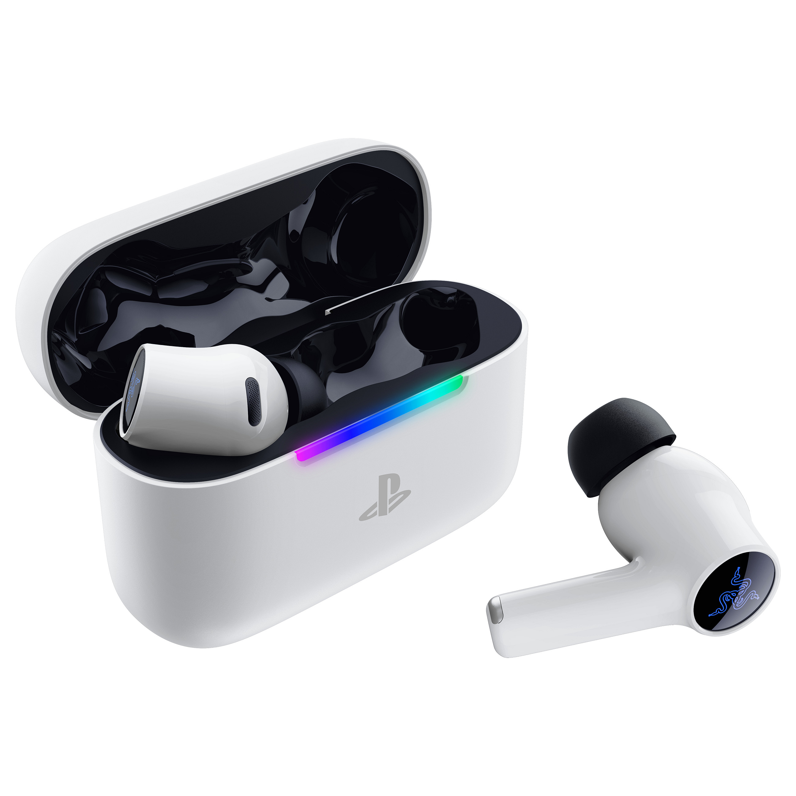 Kufje Gaming Razer Hammerhead V3 X HyperSpeed / PlayStation / Pa Kabllo / Bluetooth 5.3 - Bardhë - 4