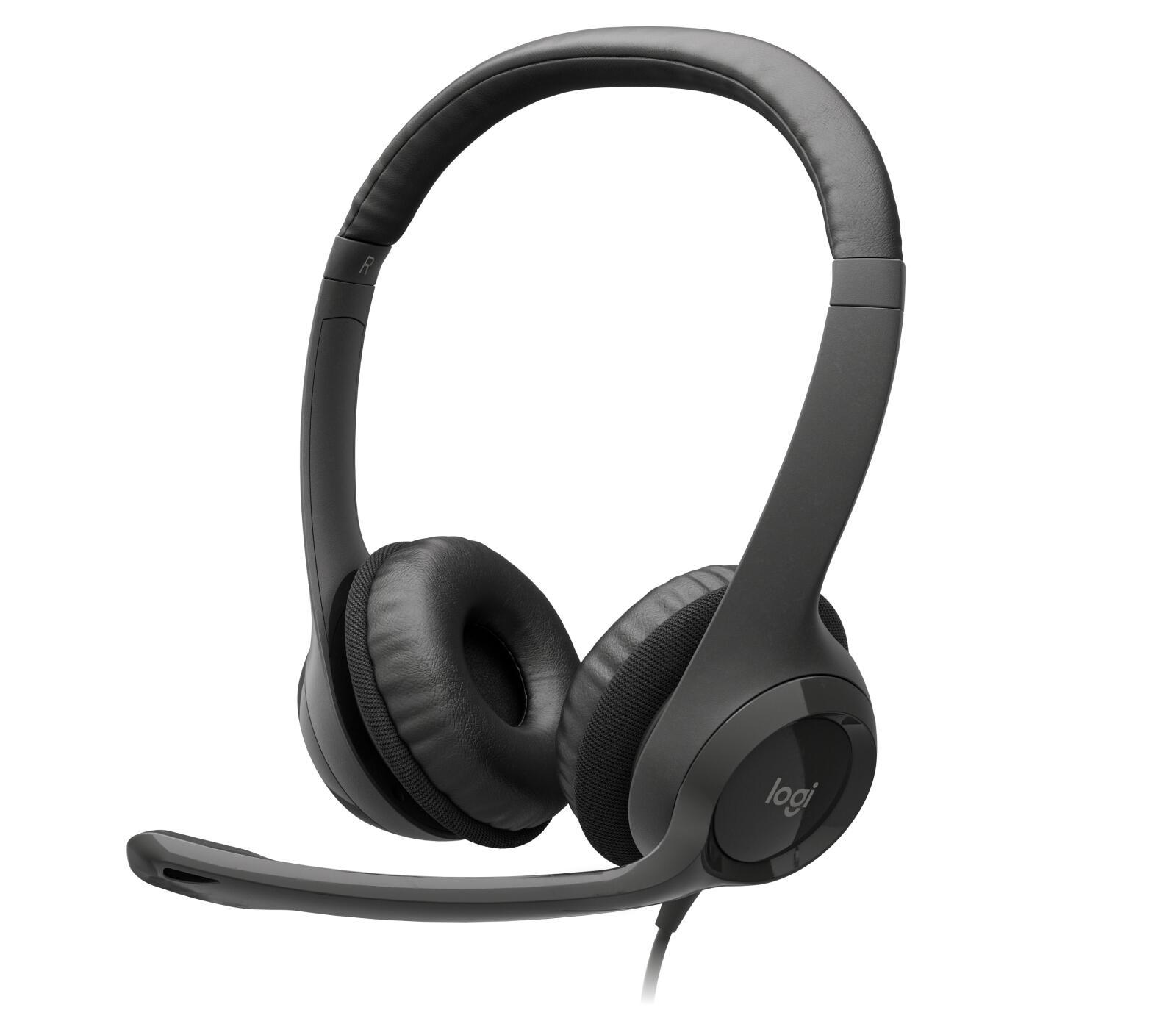 Logitech H390 USB Headset – Stereo, Noise-Cancelling Mikrofon, USB-A, Kontrollet në Kabllo – Zezë