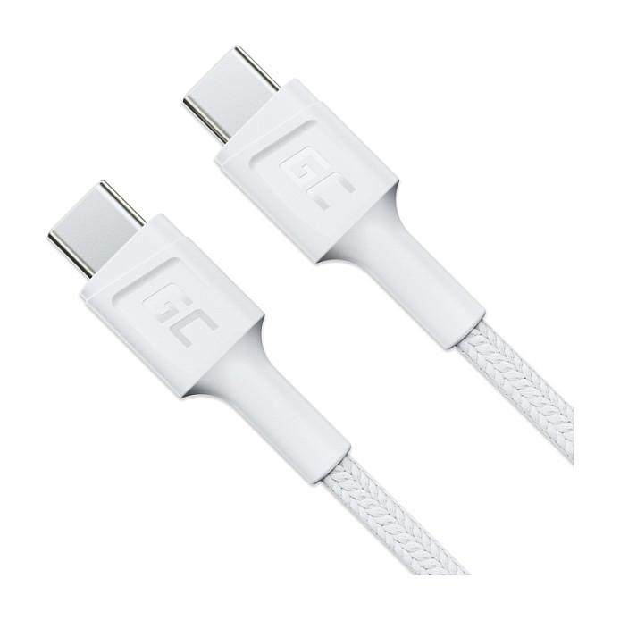 Kabllo USB Green Cell KABGC30W / USB-C në USB-C / USB 3.2 Gen 1 / 1.2m - Bardhë - 2